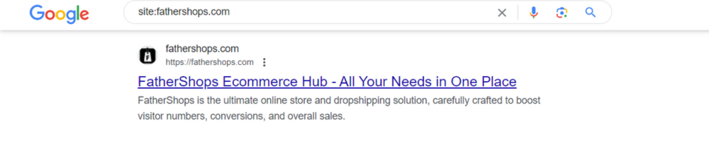 Fathershops is indexed on Google